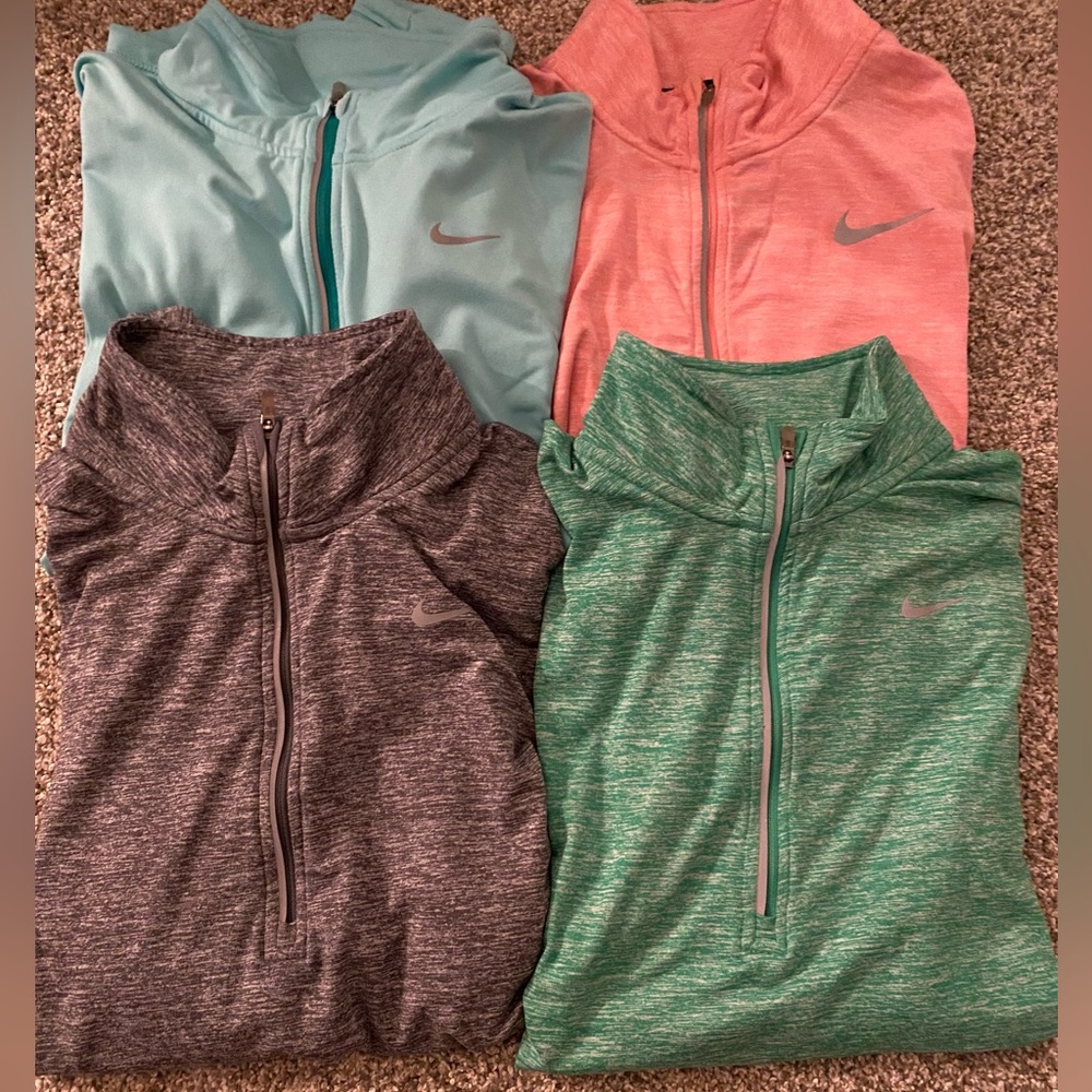 Lot of Nike Dri Fit running long sleeve quarter zip size small